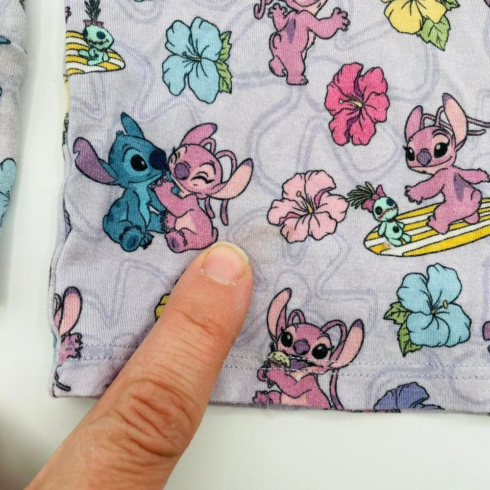 Disney Posh Peanut Stitch and Angel Tropical Pajama Top Only Lavender Toddler 2T